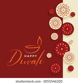decorative indian style happy diwali festival card design