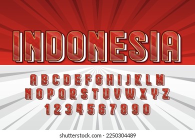 decorative indonesia Font and Alphabet vector