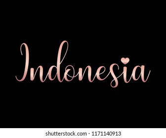 Decorative Indonesia Text, Black and Pink Design