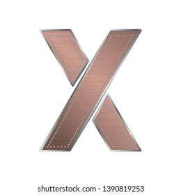 decorative industrial alphabet letter x, vector