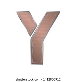 decorative industrial letter y, vector