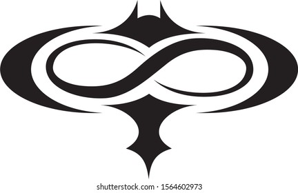 decorative infinity logo surrounded by pattern
