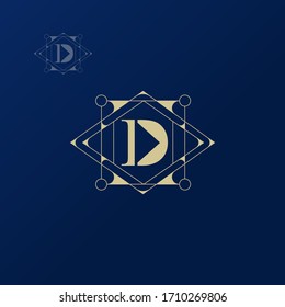 Diseño decorativo del logotipo D inicial