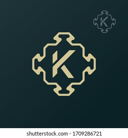 Decorative initial K logo design