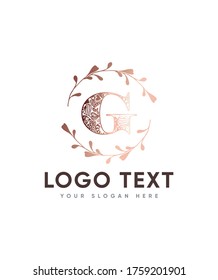 Decorative initial letter type G logo template, vector logo for business and company identity 