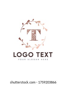 Plantilla decorativa de logotipo T de tipo de letra inicial, logotipo vectorial para identidad empresarial y de empresa 