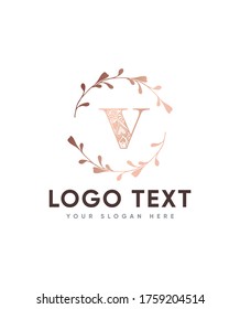 Decorative initial letter type V logo template, vector logo for business and company identity 
