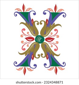 Diseño decorativo del logotipo de la letra inicial X