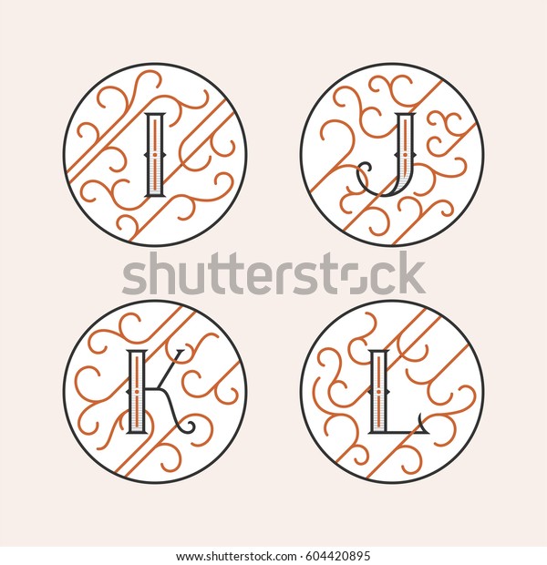 Decorative Initial Letters J K L Stock Vector Royalty Free
