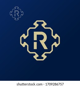 Decorative initial R logo design