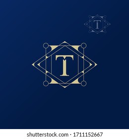 Decorative initial T logo design