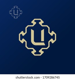 Decorative initial U logo design