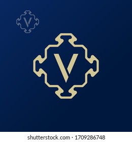 Decorative initial V logo design