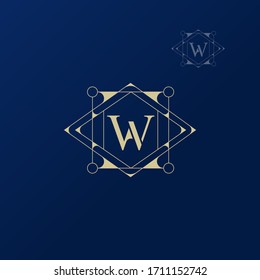 Diseño decorativo del logotipo W inicial