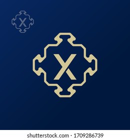 Decorative initial X logo design