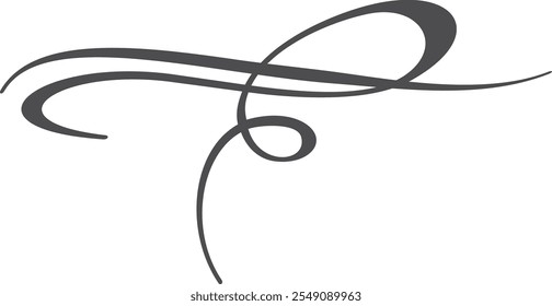 Decorative ink stroke. Calligraphic brush elegant element
