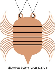 Ilustração de inseto decorativo inspirada por simetria abstrata e formas mínimas. Obra de arte vetorial conceitual adequada para design de padrões, simbolismo e projetos gráficos criativos.