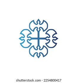 Decorative inspirational icon in blue tones, catchy, minimalist.