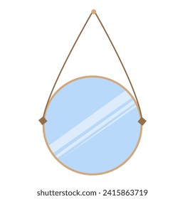 Decorative interior mirror. Flat style. Modern. Mirror in boho style.