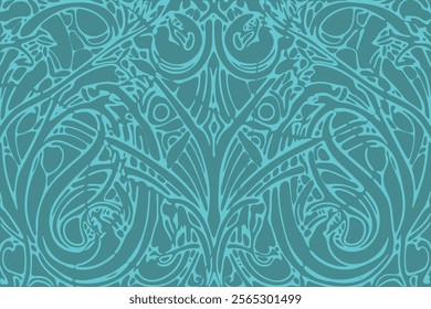 Decorative intricate patterns in vibrant teal showcasing artistic design inspiration