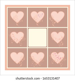 Patrón de tarjetas de invitación decorativa con corazones