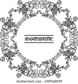 Decorative of invitation card romantic, with texture of leaf floral frame. Vector