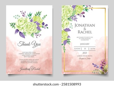 Decorative Invitation Card Set. Illustrator and designer. Wedding Invites, save the date, Birthday Invites, Video Invites, E-Cards.