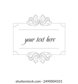 Decorative invitation card template design on the white background for greeting cards, labels. Flower vector frame. Hand painted pattern. Greenery wedding simple minimalist invitation. EPS 10