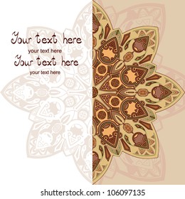 Decorative invitation card. Template frame design for card.