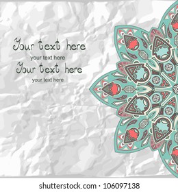 Decorative invitation card. Template frame design for card.