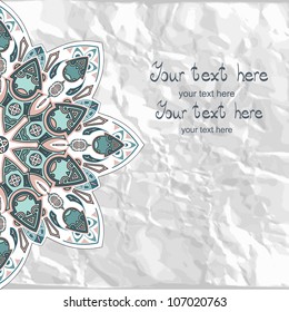 Decorative invitation card. Template frame design for card.