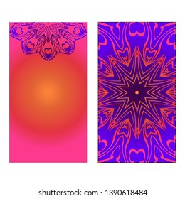 Decorative invitation template with mandala decoration. Vector illustration.