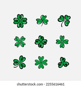 Decorative Ireland green clover set