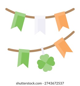 Decorative Irish Bunting Party Flags