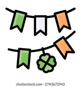 Decorative Irish Bunting Party Flags