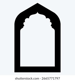 Decorative Islamic Arch Design Featuring Mosque Door and Window Frame