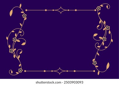 decorative islamic floral frame purple backdrop with text space vector