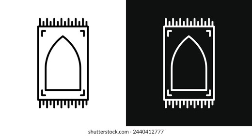 Decorative Islamic Prayer Rugs Icons. Religious and Cultural Carpet Symbols
