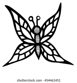 Decorative isolated butterfly on the white background