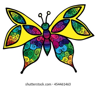 Decorative isolated butterfly on the white background