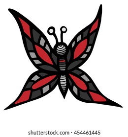 Decorative isolated butterflyon the white background