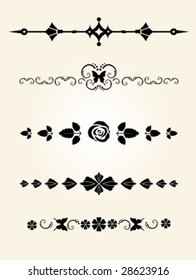 decorative isolated floral dividers, vector illustration