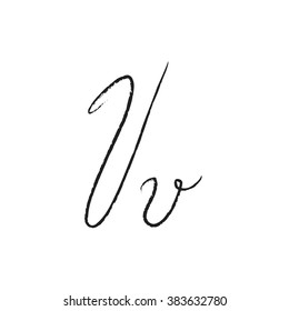 Decorative isolated letter shape. Font V