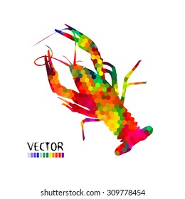 Decorative isolated lobster. Vector illustration
