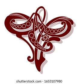 Decorative isolated ornament. Monochrome. Vector.
