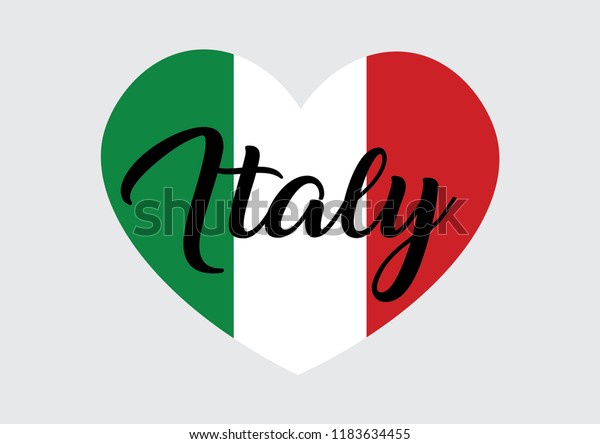 Decorative Italy Text On Heart Shape Stock Vector (Royalty Free) 1183634455