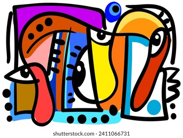 decorative item with a cubist twist, portraying eyes through a creative arrangement of shapes, evoking a sense of artistic whimsy and elegance.