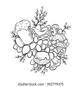 Decorative item Easter theme on a white background