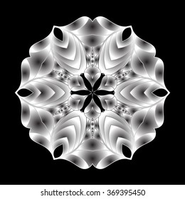 Decorative items to decorate your work. Vector design elements. Vector graphic black-white elements for design. Geometric fashion pattern. Vector mandala. The circular pattern.