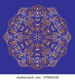 Decorative items to decorate your work. For the design and decoration background, packaging, fabrics, textiles. Abstract circular pattern mandala.